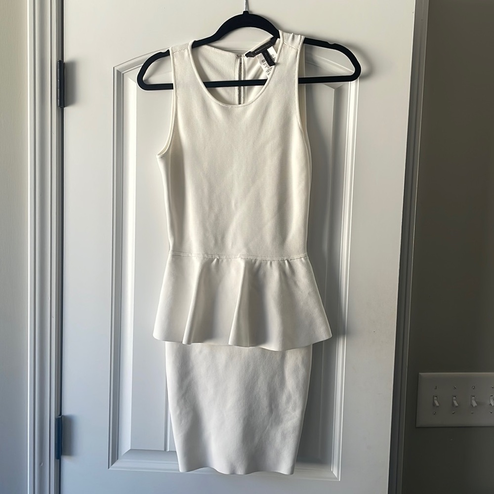 Ivory BCBG Max Azria Peplum Dress